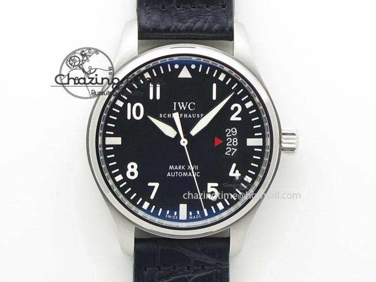 MIROTIME 0721 Mark XVII 1:1 MK Maker Best Edition SS Black Dial On Black Leather Strap A Sporty 7372